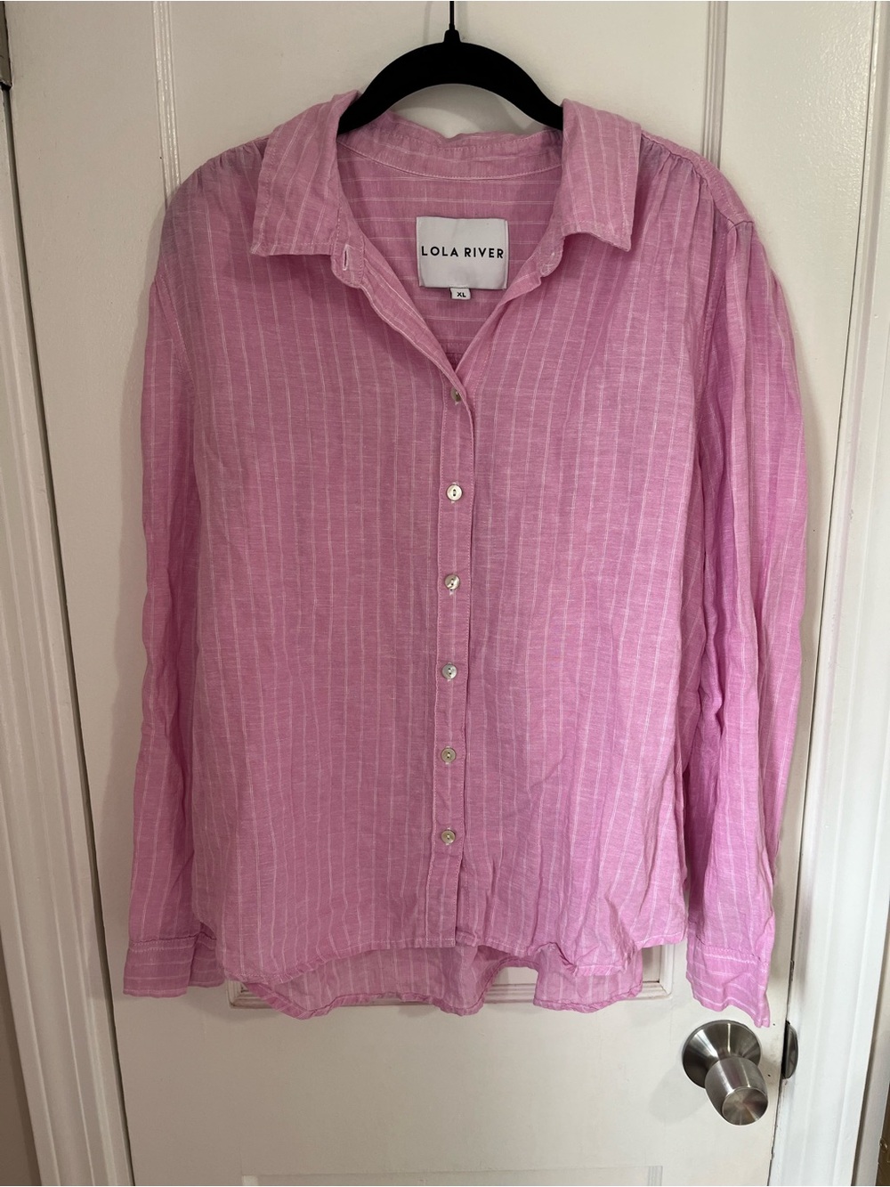 Lola River Pink Striped Button-Down Shirt